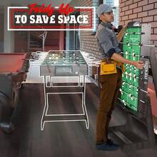 Serenelife 48'' Competition Sized Foldable Foosball Table - Arcade Table Soccer For Home & Game Room With 2 Balls - Black - View 3