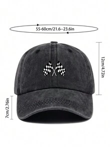 Classic Racing Checkered Flag Printed Baseball Cap - Black And White Checkered Flag Baseball Hat For Men And Women, Off-Road Car/Motorcycle Sports Cap, Ideal Gift For Friends And Family, Suitable For Casual, Entertainment, Holiday, Car/Motorcycle Racing Events Halloween