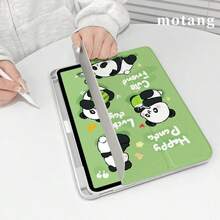 1PC 360° iPad 保护壳竹林 Mini6 西瓜熊猫 Ipadpro 亚克力 Air5/4/3 三折透明 9/10 代 720° 旋转翻盖保护套适用于平板电脑保护 - 綠色 - 查看 9