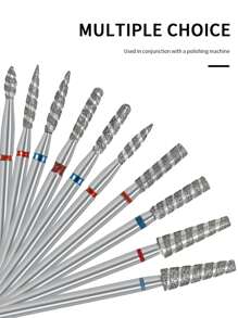 1pc Diamond Spiral Nail Drill Bit For Manicure, Small Pocket, Russian Style Pre-Treatment, Abrasive Grinding Head - Multicolor - View 6