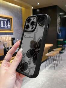 花手机壳 1 件装简约时尚茶杯烟纹黑玛瑙楼梯孔防震手机壳适用于 Apple/Redmi/Infinix/Vivo/Oppo/MOTO 防水防摔防刮 - 黑色 - 查看 5