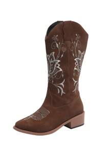 Stivaletti corti alla moda e vintage da donna per l'autunno, con patchwork floreale e allacciatura, comodi, adatti per feste e vacanze. Perfetti da abbinare a jeans corti e maglioni, scarpe casual in stile western.