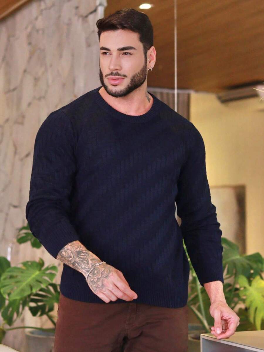 TRICOT DE LUXO Men Sweaters - Azul Marino - Ver 1