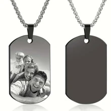 Personalized Photo Pendant Necklace - Laser Engraved Pendant - Gift With Photo - Gift For Family And Friends
