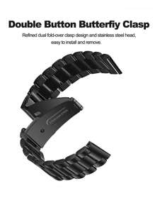 1 Stück 20mm 22mm Herren Damen Apple Business Metall Dreifach Edelstahl Armband, geeignet für Watch Galaxy 4/4 Klassisch 5/5 Pro 3 41mm/45mm, geeignet für Amazfit GTS/GTS 2/2e/Mini/3/3 Pro Uhr Armband Zubehör (nur Armband)
