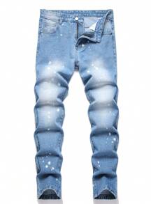 Quần Jeans Denim Thẳng Màu Xanh & Cam Cho Bé Trai Tuổi Teen - Rửa nhẹ - Xem 1