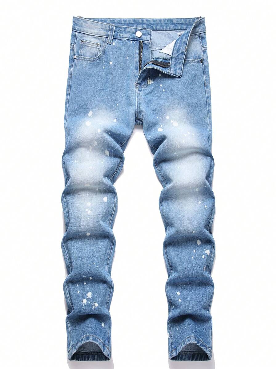 Quần Jeans Denim Thẳng Màu Xanh & Cam Cho Bé Trai Tuổi Teen - Rửa nhẹ - Xem 1