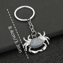 1pc Unisex Creative Crab Shaped Keychain For Beach Activity Fun Gift Summer Cartoon Keychain Keychain Charms - Silver - View 2