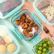 20PCS Reusable Glass Meal Prep Containers With Airtight Lids, Leak-Proof Durable Food Storage Containers For Kitchen, Party, Leftovers, And Multi-Scene Use, Microwave Oven Dishwasher Freezer Compatible(10 Containers+10 Lids)