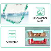 20PCS Reusable Glass Meal Prep Containers With Airtight Lids, Leak-Proof Durable Food Storage Containers For Kitchen, Party, Leftovers, And Multi-Scene Use, Microwave Oven Dishwasher Freezer Compatible(10 Containers+10 Lids)