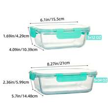 20PCS Reusable Glass Meal Prep Containers With Airtight Lids, Leak-Proof Durable Food Storage Containers For Kitchen, Party, Leftovers, And Multi-Scene Use, Microwave Oven Dishwasher Freezer Compatible(10 Containers+10 Lids)