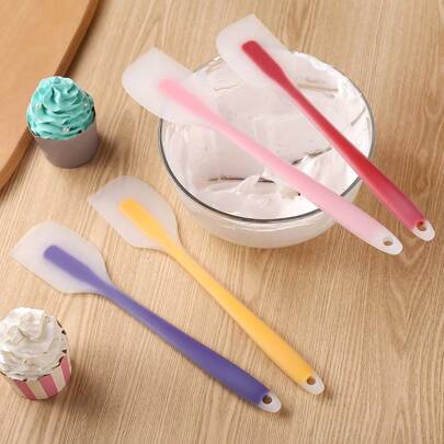 1/3/5/10pcs 8.27x1.5inch Small Silicone Spatula, Kitchen Tools, Baking Tools, Multifunctional Integrated All-Inclusive Translucent Avocado Spatula, Cake Cream Spatula, High Temperature Resistant 230 Degree Cream Spatula, Stirring Scraper