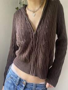 Áo nỉ dệt kim Y2K dành cho nữ có túi trang trí, áo nỉ trùm đầu thường ngày, nhẹ và thoải mái, thích hợp mặc thường ngày, hàng ngày, hẹn hò, ở nhà, văn phòng, tiệc tùng, ngày lễ, mua sắm, Halloween, Giáng sinh, Lễ tạ ơn, kỳ nghỉ - màu nâu - Xem 3