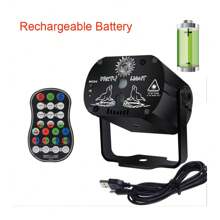 60 patrooneffecten projectorlamp draadloze afstandsbediening podiumlicht LED mini-laserlicht USB / batterijvoeding Knipperende sfeerverlichting Spraakbesturing Discoballicht voor vakantiehuis Party Bar KTV