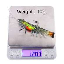 1 件装软虾式软塑料鱼饵，高品质耐用淡水和咸水游泳饵，适合鲈鱼垂钓