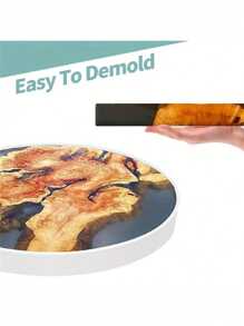 1pc Extra Large Resin Table Mold, 7-14 Inch Round Silicone Epoxy Resin Mold, Suitable For River Table, DIY Crafts, Cutting Board, Desktop Decor - White - View 5