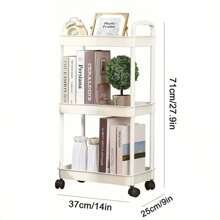 1 szt. Wielofunkcyjny mobilny wózek do przechowywania, wielopoziomowy mały stojak z organizerem na wózki z kółkami do łazienki, sypialni, kuchni, gospodarstwa domowego, bezwonny, bez baterii, bez wtyczek