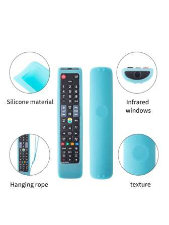 Custodia protettiva in silicone antishock compatibile con telecomando Samsung BN59-01178B/BN59-01198U, modello lungo AA59-00790A, organizer portaoggetti