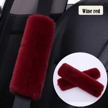 2 包毛绒安全带套 保暖肩带套 人造毛皮汽车用品 毛绒安全带套 适用于男女背包