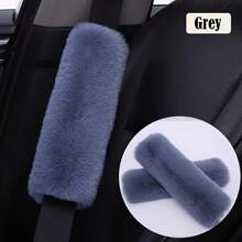 2 包毛绒安全带套 保暖肩带套 人造毛皮汽车用品 毛绒安全带套 适用于男女背包