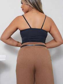 Linen Pantaloon Pants - Camel - View 2