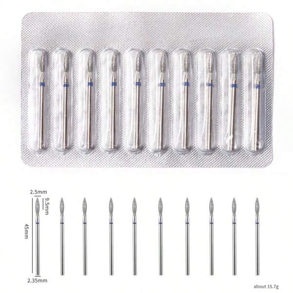Brocas de taladro de uñas profesionales para pedicura, 10 piezas de brocas de taladro de uña de capa de maíz de grado en estuche redojo