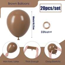 20/40/60/100pcs Brown Balloons 18 Inches 12 Inches 10 Inches 5 Inches Brown Latex Party Balloons Suitable For Graduation, Bear Themed Parties, Weddings, Birthdays, Bridal Showers, Shower Parties, Anniversary Party Decorations,Christmas