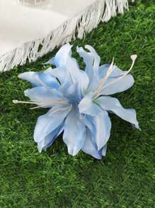 1 pieza Clip para el cabello con flor de lirio artificial de estilo bohemio, Pinza para el cabello para el Día de San Valentín, Pasadores para el cabello, Accesorios escolares, Atuendos de vacaciones para mujer