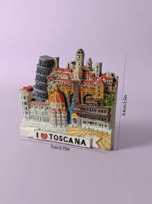 1pc Resin Magnetic Fridge Magnet, Souvenir Of European Travel Scenery In Milan And Venice - Multicolor - View 20