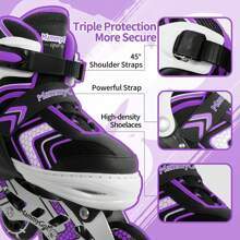 Inline Skates For Girls Boys With Full Light Up Wheels, Adjustable Beginner Blades Roller For Kids Youth