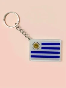 1/4pcs National Flag Of South America Casual Acrylic Keychain Keyring For Men, Gift For Football Fans, Backpack Decor (Brazil, Colombia, Argentina, Uruguay) School Letter