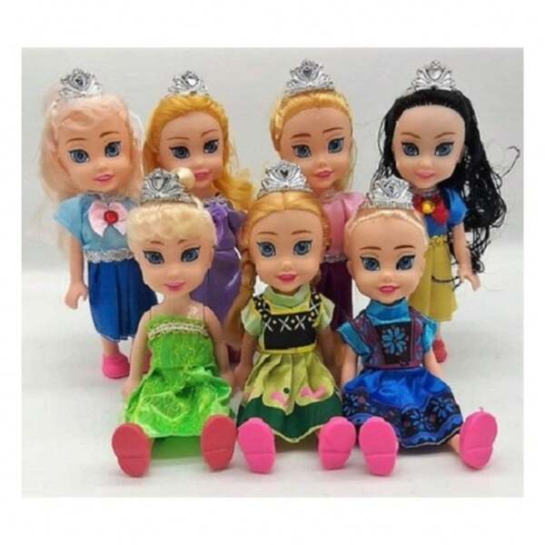 Kit C/8 Bonecas Princesas Articulado 16 cm com acessorios pronta entrega