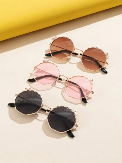 3pcs Kids Metal Bow Tie Decorated Fashion Glasses Set