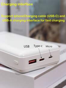 Powerbank portatile da 20000mAh con ricarica ultra rapida da 66W tramite USB-C e USB-A, facile da trasportare con display digitale LED intelligente, compatibile con iPhone e Android