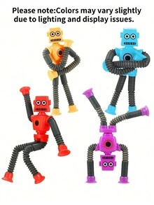 Suction Cup Transformable Robot Toy Cute Expandable & Contractible Robot Stress Relief Sensory Soothing Toy - Purple - View 2