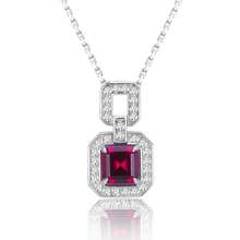 精致的铜镀铂金养殖红宝石项链，优雅时尚的情侣礼物，生日礼物 - 紅色 - 查看 1