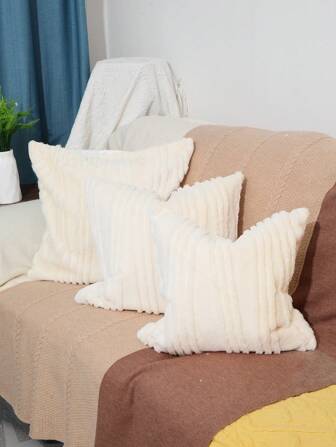 3 件/1 件手工制作的豪华方形枕套，温暖舒适，适用于卧室、沙发和床，不包括枕芯。