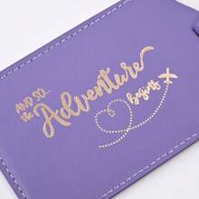 2pcs/Set Customized Name Passport Clip Set Popular PU Marble Passport Protection Set Boarding Pass Set Marking Card Multi Functional Couple Protection Set - Purple - View 6