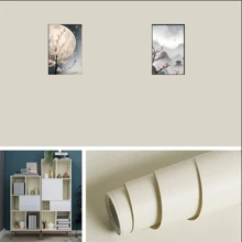 1 卷哑光深蓝色自粘可移除 PVC 壁纸,15.74 英寸 X 196.85 英寸,适用于厨房、卧室、客厅、台面、家具装饰和翻新、翻新贴纸可撕墙板、墙纸、壁纸、春季装饰品让您的家焕然一新、拉玛装饰贴纸礼物生日毕业 - 米黃 - 查看 9