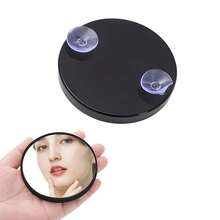 Espejo de maquillaje de 5X de aumento, 1 pieza de espejo portátil pequeño, aumento de poros y puntos negros, adecuado para principiantes, herramientas de maquillaje - Negro - Ver 3