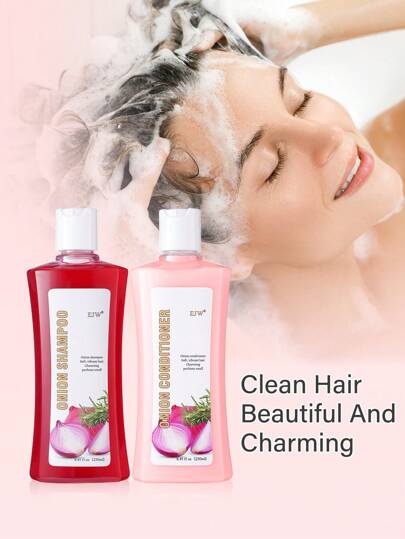2 件套护发套装，洋葱迷迭香洗发水和护发素，滋养头皮和发根，增强正常头发的光泽和密度，保湿护理，适合所有发质