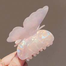 1pc Cute & Elegant Butterfly Acrylic Hair Clip With Double Layer Wings, Vintage Palace Style For All Seasons Hair Claws Claw Clips Hair Clips Hair Jaw Clip Hair Clamps Hair Clutch Hair Catcher Clip Fall Winter Hair Accessories For Women For Vacation Outfits Woman - Multicolor - View 4