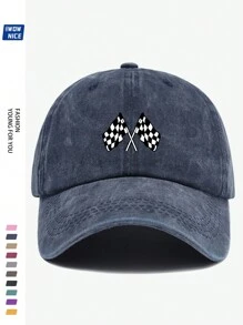 Classic Racing Checkered Flag Printed Baseball Cap - Black And White Checkered Flag Baseball Hat For Men And Women, Off-Road Car/Motorcycle Sports Cap, Ideal Gift For Friends And Family, Suitable For Casual, Entertainment, Holiday, Car/Motorcycle Racing Events Halloween