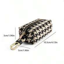 Plaid Key Case Universal Car Key Holder Simple Fashion Large Capacity Waist Bag Multi-Function Zipper Coin Purse Card Bag Key Holder Key Case School Supplies Teacher Gifts Back To School For Women Mini Wallet - Black - View 5