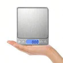 1 件装高精度数字食物秤厨房秤多单位智能计数高清显示珠宝粉咖啡茶烹饪烘焙必备便携式厨房工具带电池 - 銀色 - 查看 10