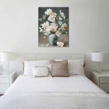 1 Framed Bottle Illustration Picture Decoration, White Floral Poster Decoration, Wall Art Canvas Print, Suitable For Bedroom, Dining Room, Living Room Decoration - Multicolor - View 4