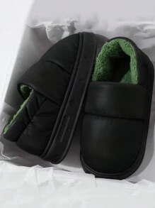 Pantuflas cálidas para otoño e invierno, pantuflas para el hogar con suela suave y acolchada cómodas para hombres, pantuflas suaves y esponjosas simples para parejas
