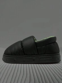Pantuflas cálidas para otoño e invierno, pantuflas para el hogar con suela suave y acolchada cómodas para hombres, pantuflas suaves y esponjosas simples para parejas