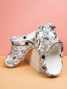 Unisex Couple Printed Fashionable Versatile Cute Creative Simple  Anti-Slip Quick-Drying Waterproof Beach Bathroom Seasons Daily Sandals, Summer - Black and Gray - View 4