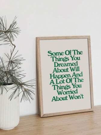 1PC Modern Green Alphabet Canvas Poster, Niche Wall Decorative Paintings For Home Living Room Bedroom Wall Decoration, Unframed